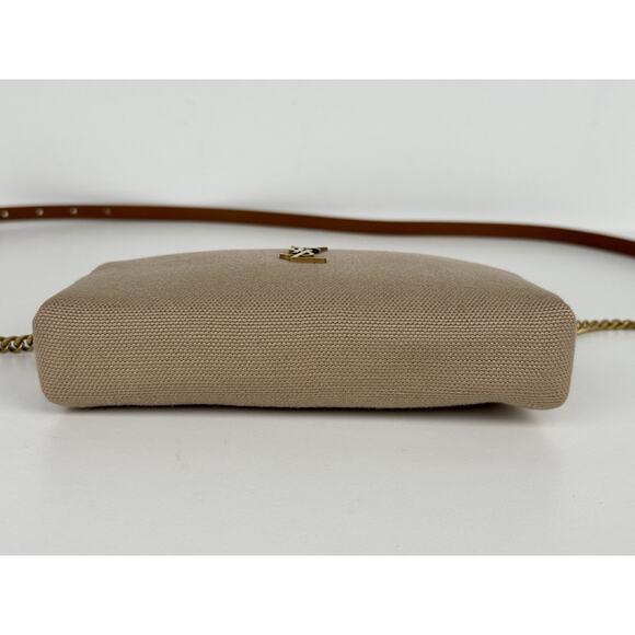 Saint Laurent Gaby Mini Crossbody Bag Brown Canvas (4) - Picture 6 of 16